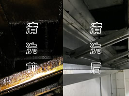 油烟罩清洗前后对比